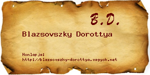 Blazsovszky Dorottya névjegykártya