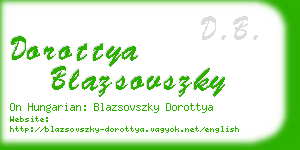 dorottya blazsovszky business card